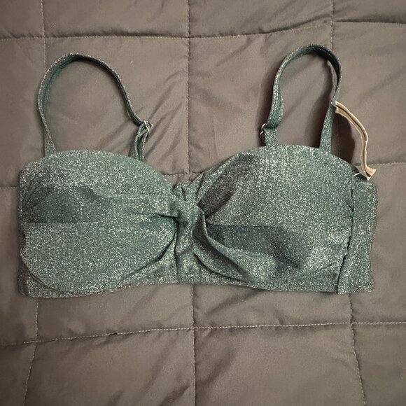Lands' End Shine Twist Front Bandeau Bikini Top - Land's End - Size: 4 - NWT - Picture 2 of 14